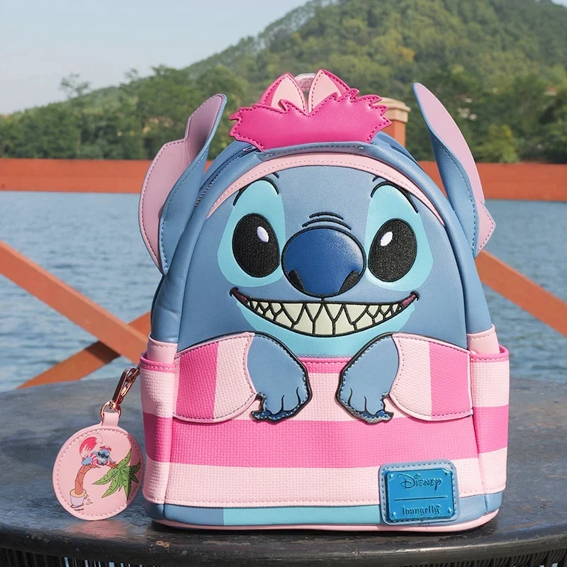 

Disney Lilo & Stitch Cute Backpack Kawaii Cartoon PU School Bag Fashion Travel Bag for Girls Women Gift