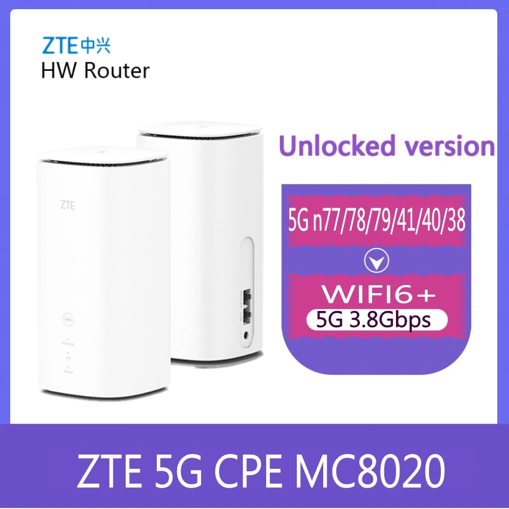 

ZTE MC8020 5G Modem CPE WIFI 6 Dual Band 5400Mbps Up Wireless Routers With Sim Card Slot 5G 4G LTE Network PK MC7010 MC801A