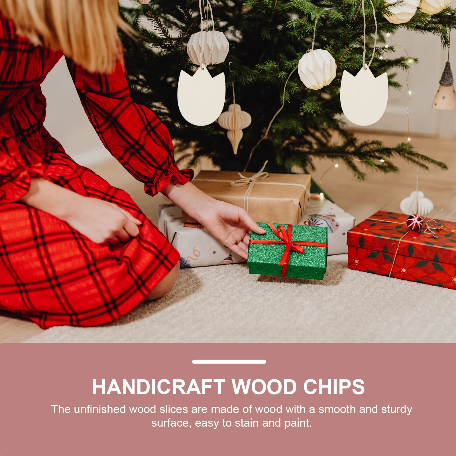 

Tulip Shape Wood Pieces Unfinished Wooden Chips for DIY Crafts Projects Blank Slices Square Wreath Painting Kids