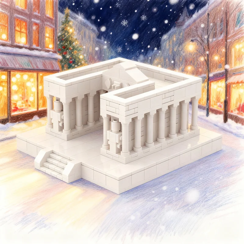 625pcs MOC Gemini Temple Saint Seiya Architecture Model Building Blocks Construction Christmas Gifts Toys Kids Birthday