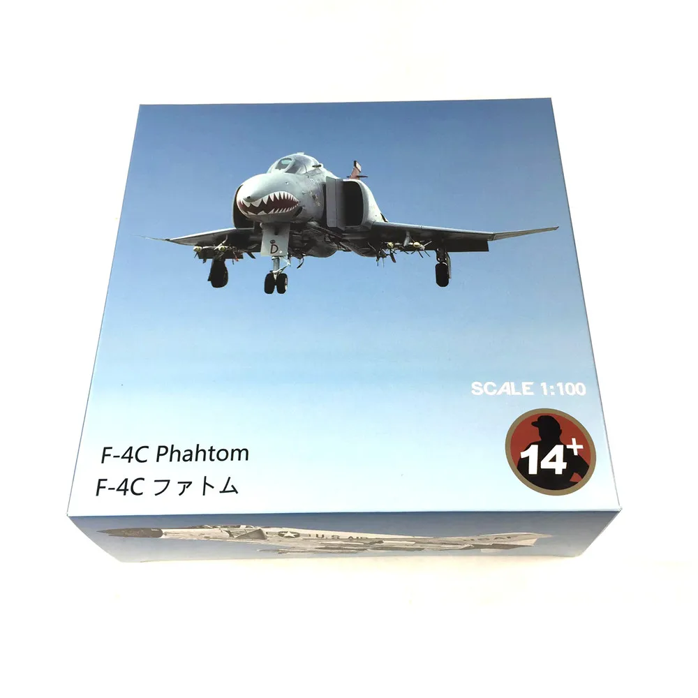 Military  US F-4 Phantom Fighter 1:100 Scale Model With Stand Alloy Plane Collection For Man