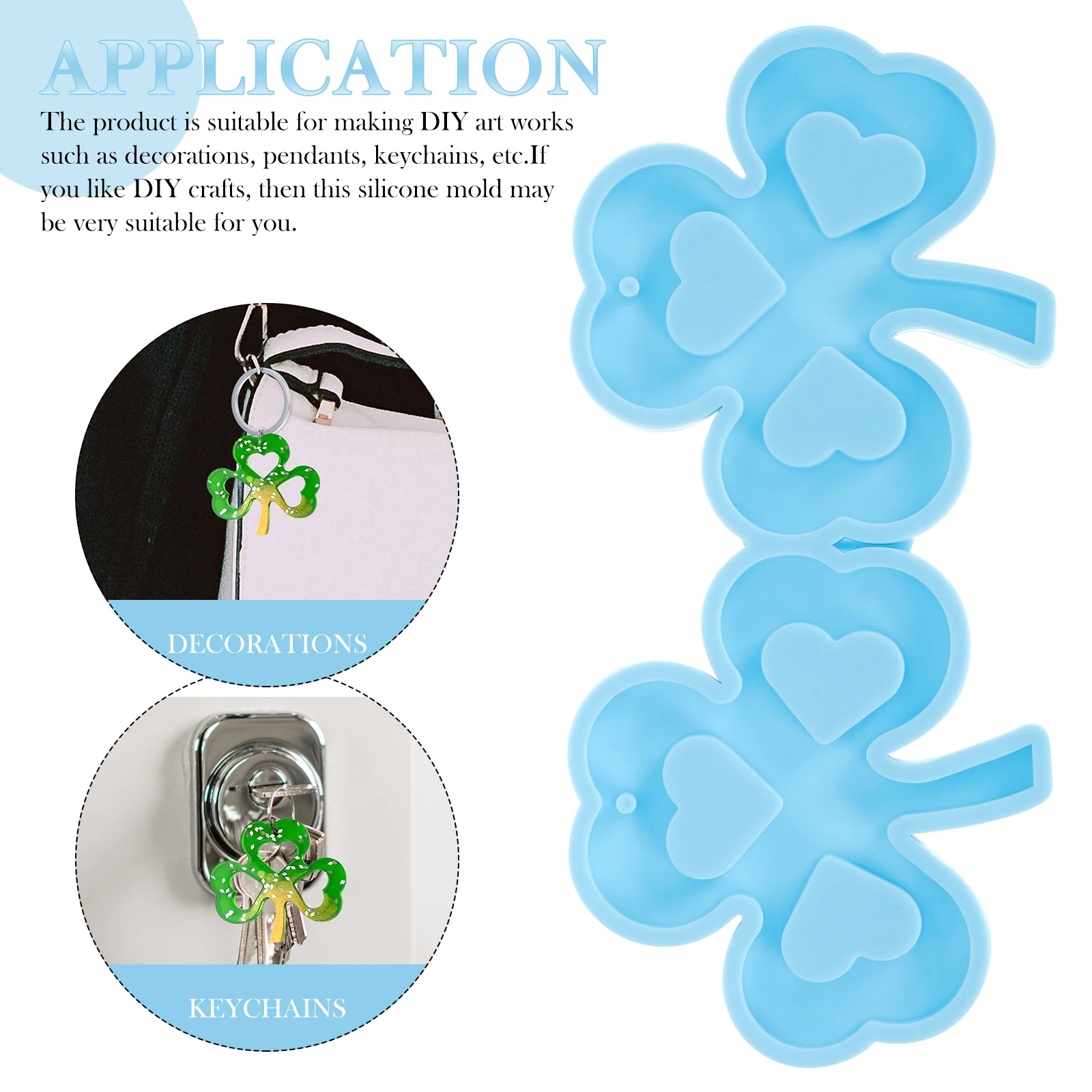 

2pcs Keychain Mold Silicone DIY Key Ring Pendant Making Kit Reusable Flexible Craft Tool for Hanging Decor Gifts