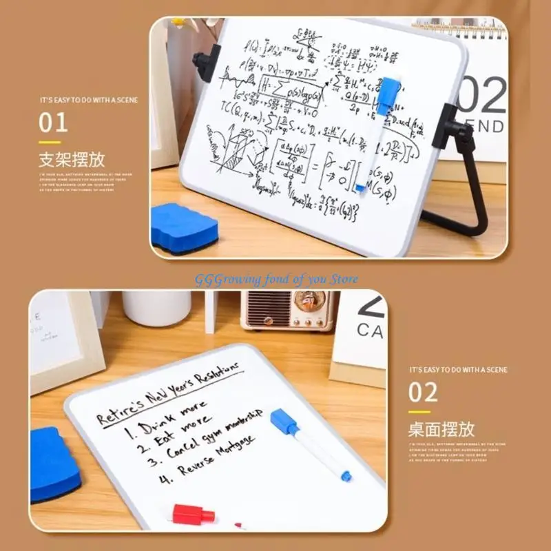 

H9EB Double Sided Mini Whiteboard Size, Easy to Clean and Handheld Small for Kids Drawing