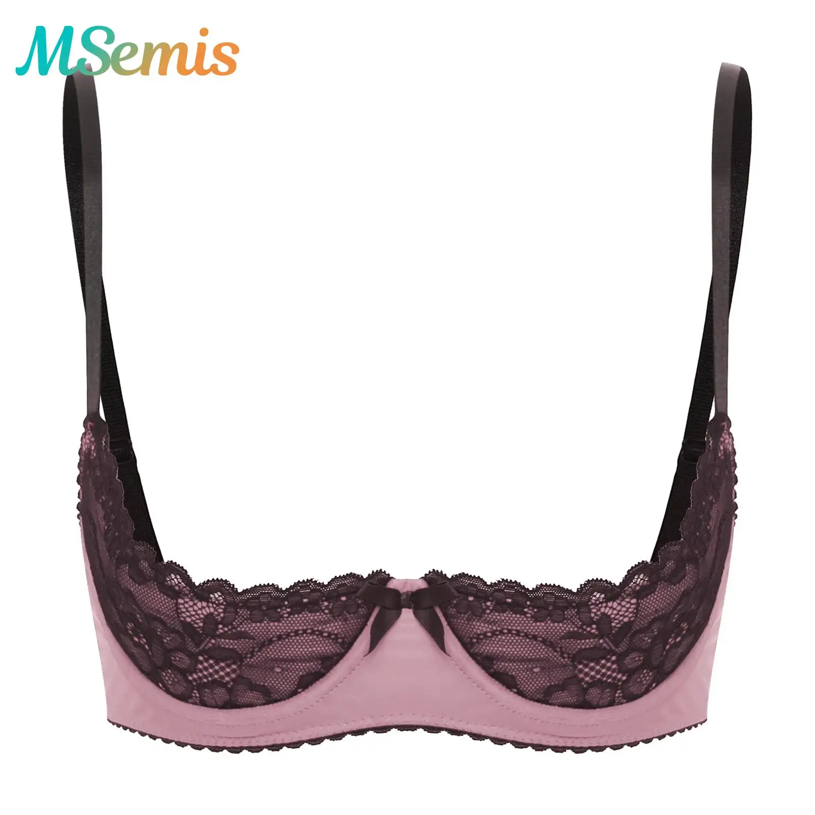 

Сексуальный женский кружевной бюстгальтер пуш-ап с открытой грудью и сосками, бюстгальтер на косточках с открытой грудью, нижнее белье-балконет на косточках с половиной чашки