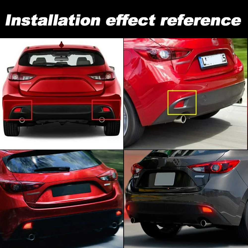 2pcs For Mazda 3 Axela Hatchback 2013 2014 2015 2016 Red Rear Brake Stop Light Back Tail Light LED Bumper Reflector lamp