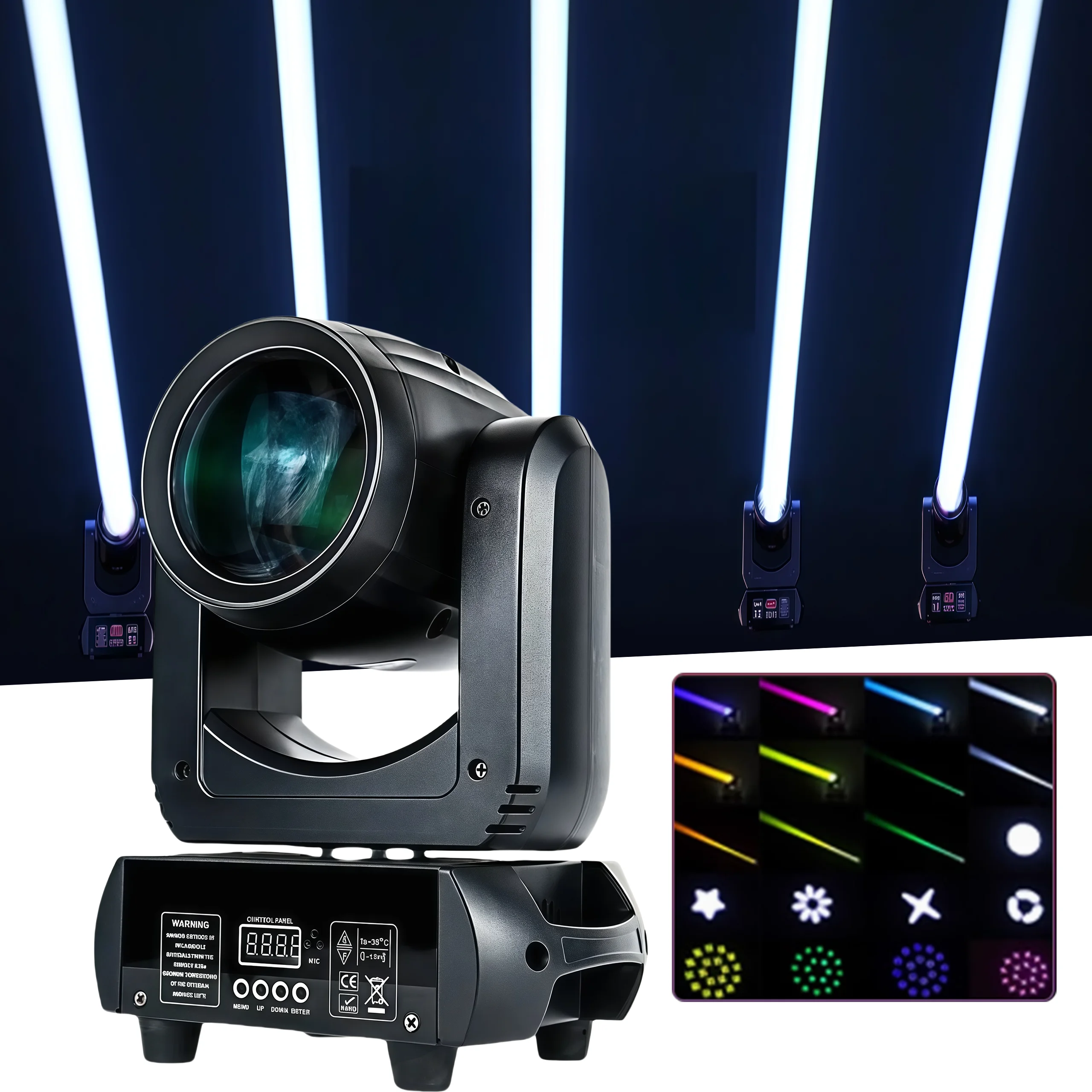 

HANHI 150W Beam Spot Wash Moving Head 5 Facet Prisma Gobo Stage Light party led fixture for dj party