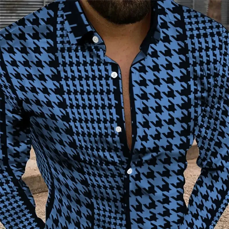 13 color men\'s shirt long-sleeved shirt single-breasted 3D printing high-definition pattern shirt daily casual clothing XS-6XL