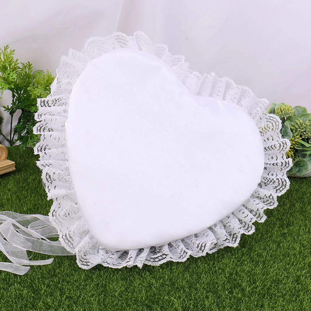 

Floral Wedding Ring Pillow Cushion Bearer For Bride Groom Romantic Reusable Soft Comfortable Lace Box Embellish Engagement Party