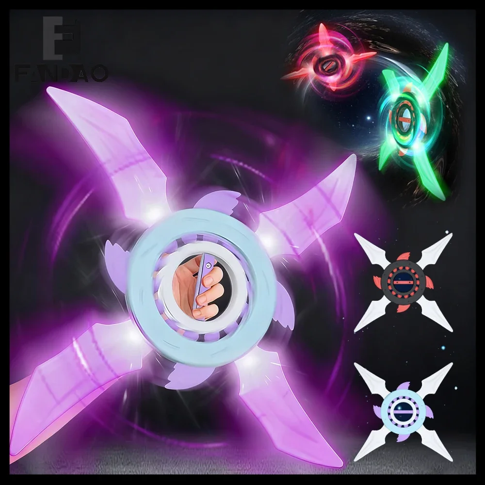 Light Up Fidget Spinner Toy with Multiple Color LED Lights Long Battery Life Easy to Play Kids Adult Stress Relief Toy