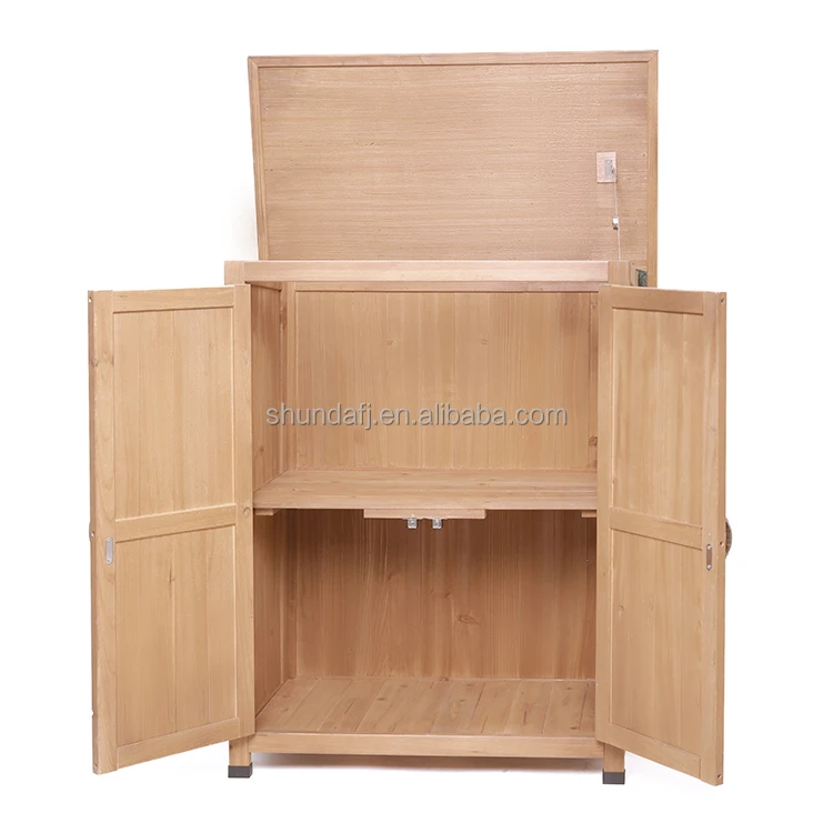 Solid Wood Fir Outdoor Garden Storage Tool Shed Storage Solution with Uncoated Finish