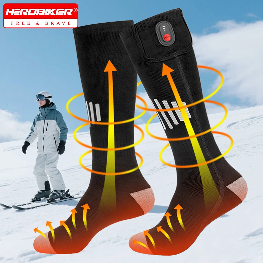 

Heated Socks Winter Warm Snowmobile Skiing Heated Socks Anti-Cold Men Women Thermal Heated Foot Outdoor Camping Ski Sports Winte