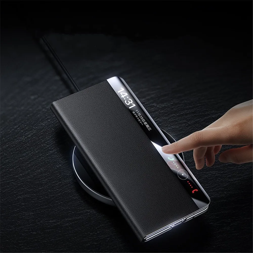 정품 소가죽 마그네틱 플립 케이스, 메탈 링 브래킷, 풀 커버, 화웨이 메이트 X5 X3