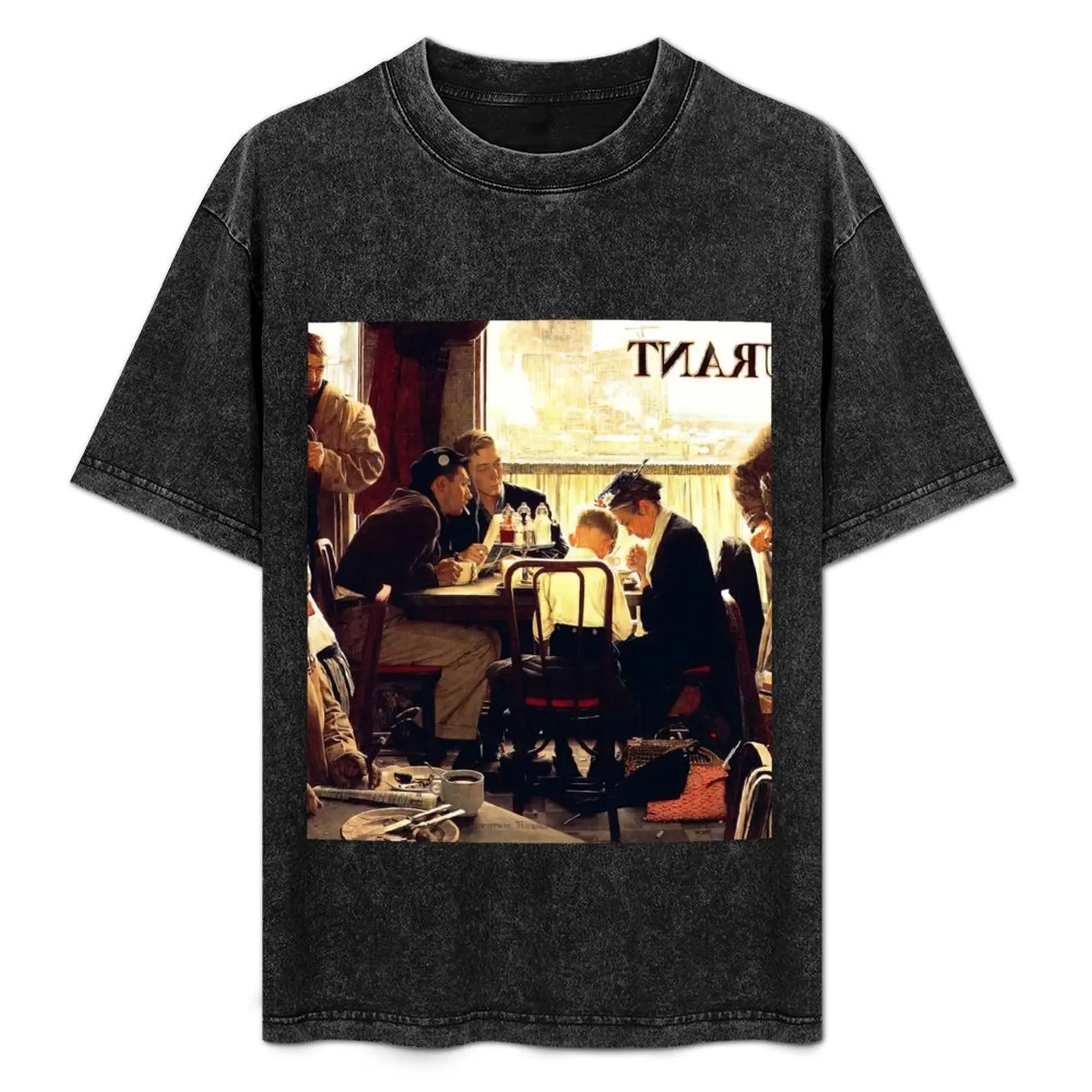 

norman rockwell art style, norman rockwell paintings, norman rockwell artwork T-Shirt Basic Daily Outfit Short Sleeve Tee