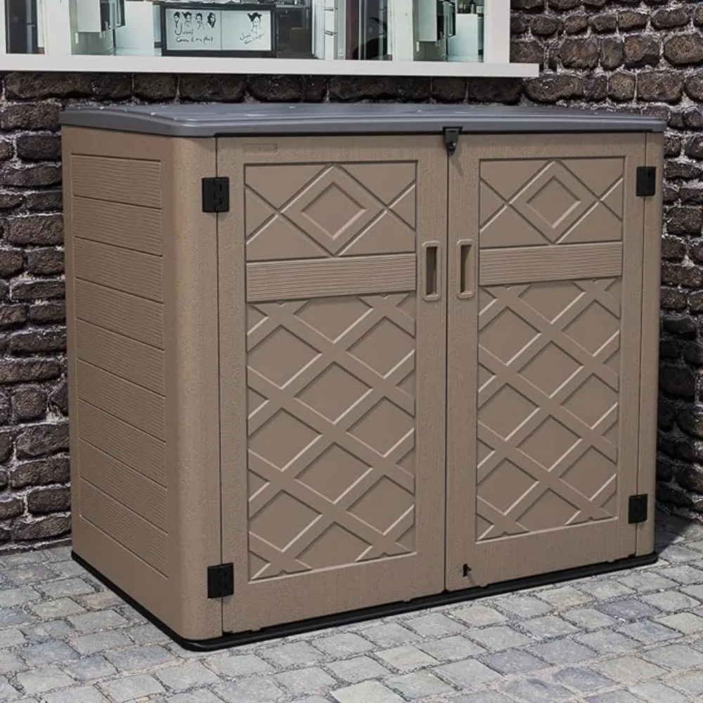 

Storage Shed Weather Resistance, Multi-Purpose Outdoor Storage Cabinet Waterproof, Outdoor Storage Cabinet for Bike,Garbage Cans