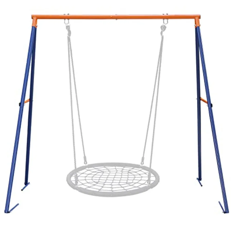 

Стойка-штатив для качелей A-образной формы, сверхпрочная, увеличенного размера, полностью стальная, с кольцами для крепления к земле, для качелей-тарелок, качелей-кресел, качелей-сеток, нагрузка до 200 кг.