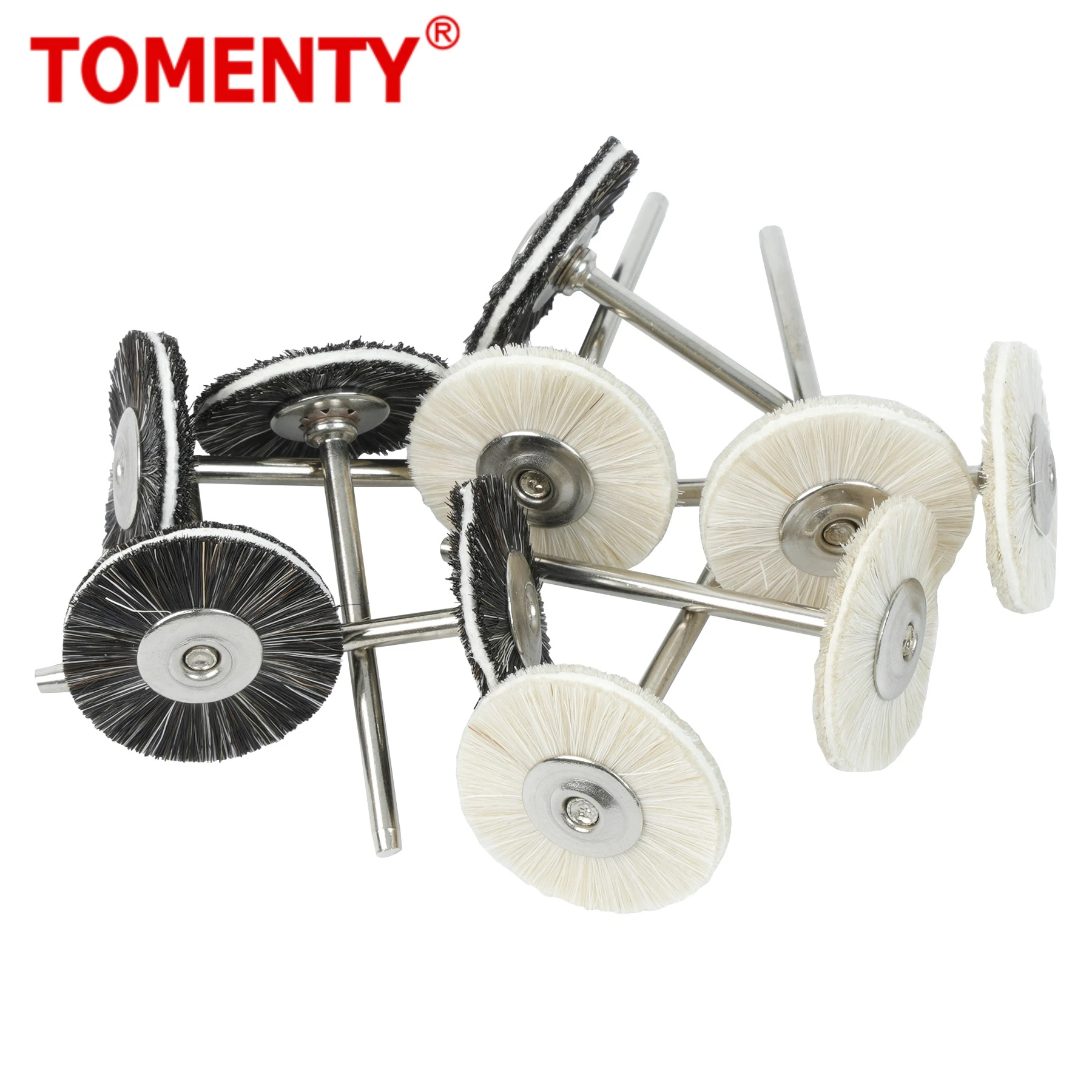 10pcs Dental Polishing Brush High Quality Wheel Chamois Grey White Soft Goat Hair Rotary Tools Low Speed 2.35mm HP Shank