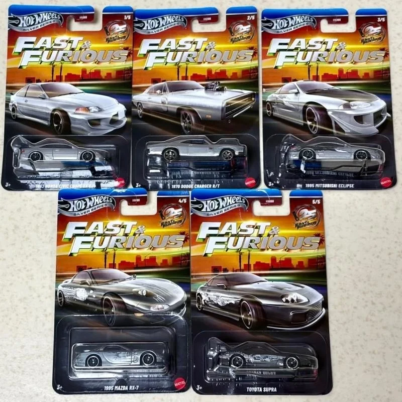 Hot Wheels Silver Series Fast & Furious 26 New Honda Civic Dodge Charger Mitsubishi Eclipse Collectible Car Model Toy Gift view 2