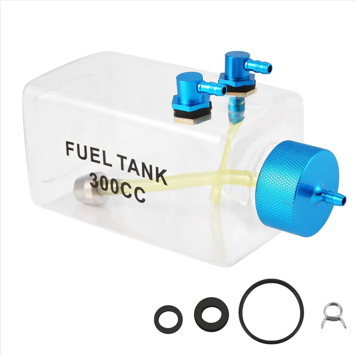 A48U Fuel Tank Petrol Transparent Plastic Bottle 300CC CNC for RC Gas and Nitro Airplane