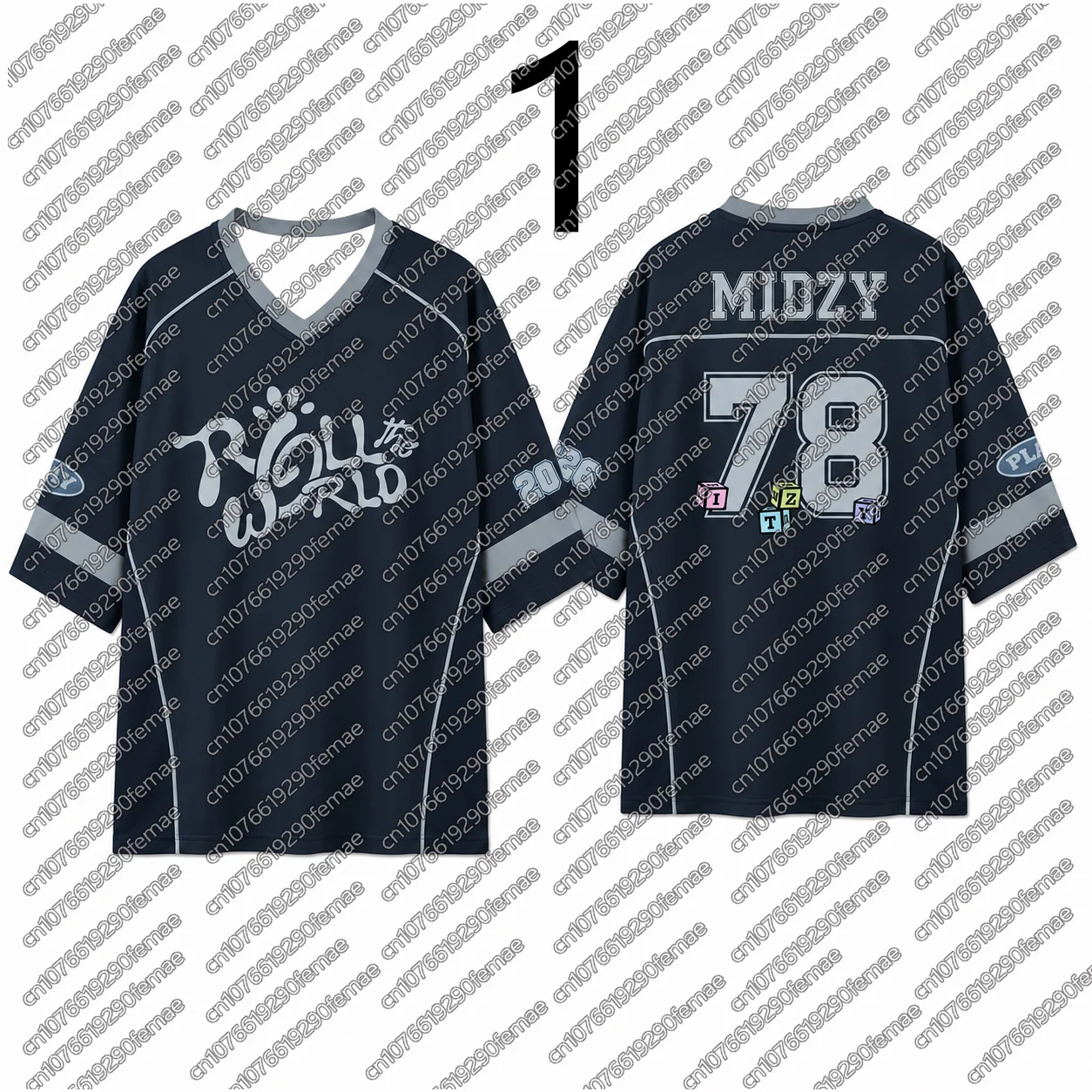 2026 Neues TUNNEL VISION Roll The World V-Ausschnitt Drop-Shoulder Jersey Damen Kpop Konzert Fan Merch Sommer T-Shirt – Detail 3