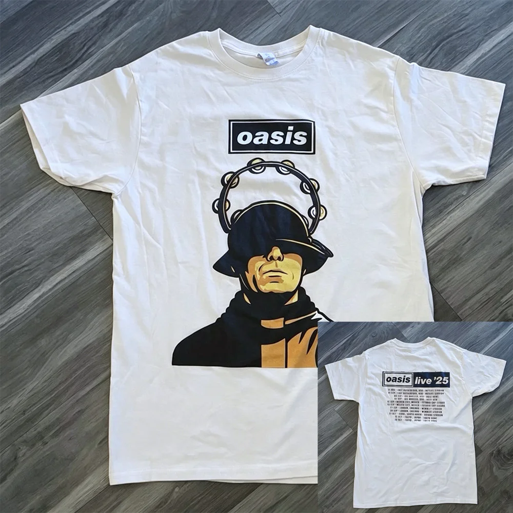 O-Oasis Rockband T-Shirts für Männer und Frauen, Britische Musikalben Vintage T-Shirts, Rundhals-Kurzarm-T-Shirt, Kleidung, Oberteile – Detail 5