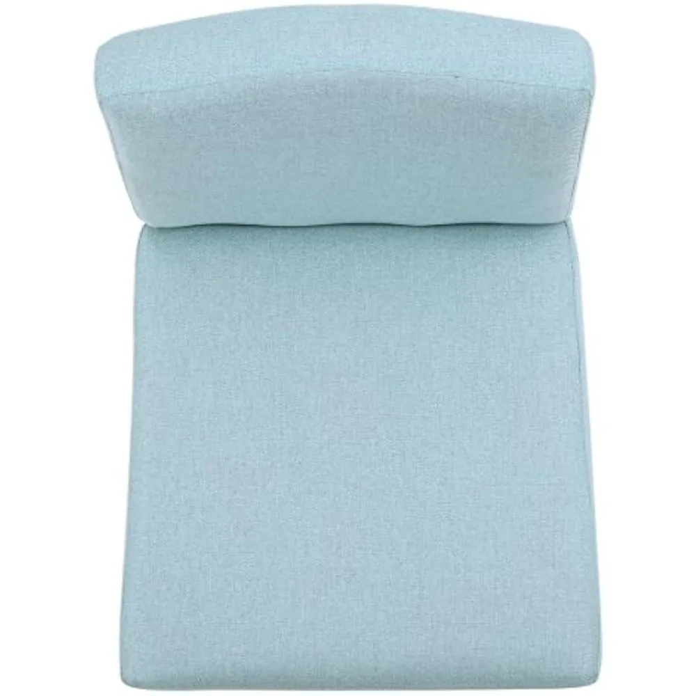 Hellblaue Barhocker aus Stoff, 2er-Set