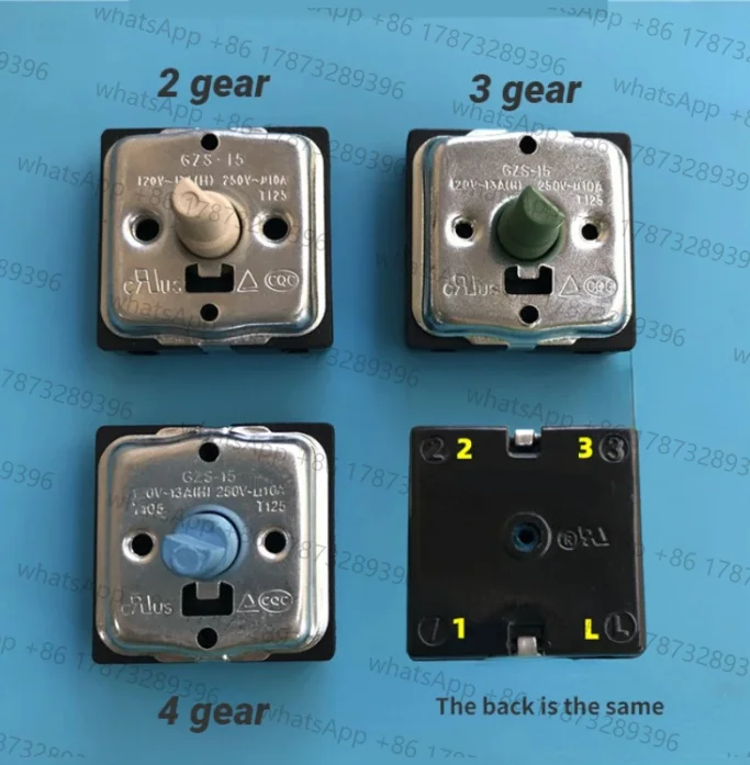 Electric heater rotary switch 4-position 3-speed  Gear temperature control knob for Electric oil heater GZS-15 10AT125