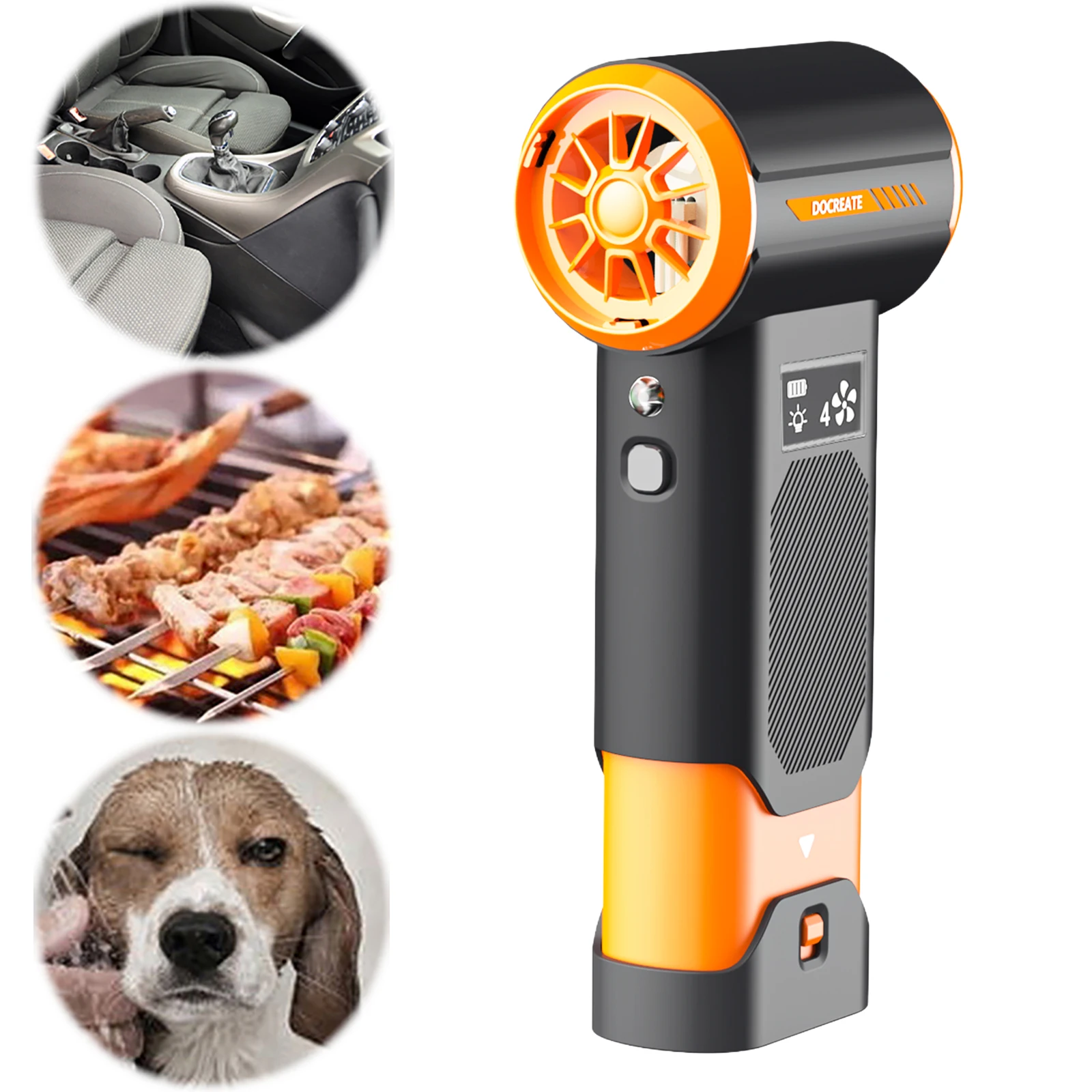 

Turbo Fan 4 Gear Speed Compressed Air Duster 4000mAh Powerful Air Blower Rechargeable for Car Computer Dust Cleaning