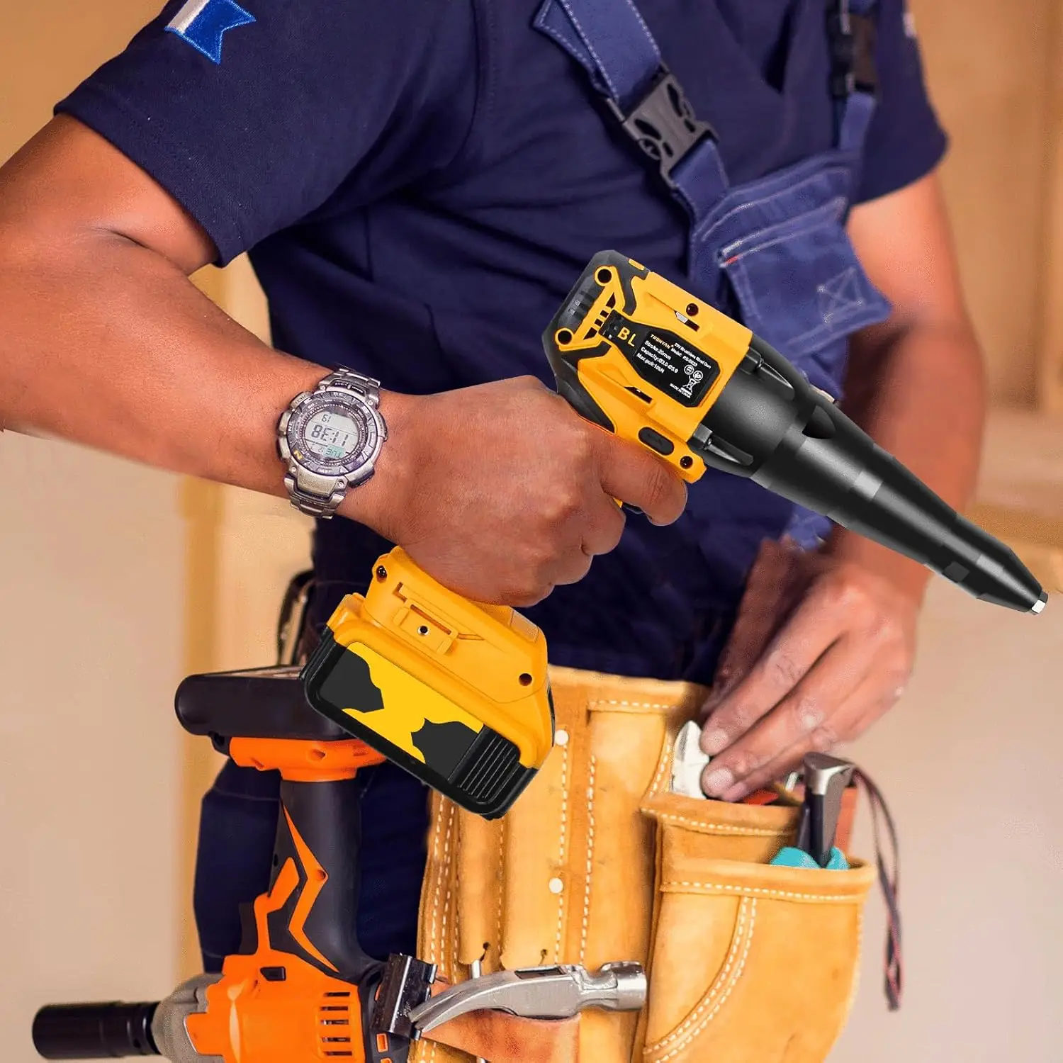 Pistola per rivetti senza spazzole senza fili per rivetti da 1/8", 5/32", 3/16", compatibile con batteria Dewalt 20V MAX (strumento nudo)