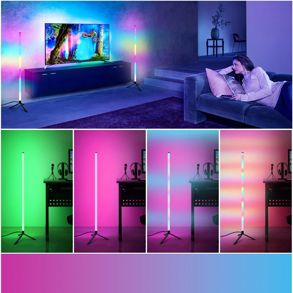 

Floor Lamp Plastic 105cm Led Floor Lamp For 5w/36v Rgb Bedroom Lights Room Lamps Living Decor Smart Nordic Minimalist Light Home