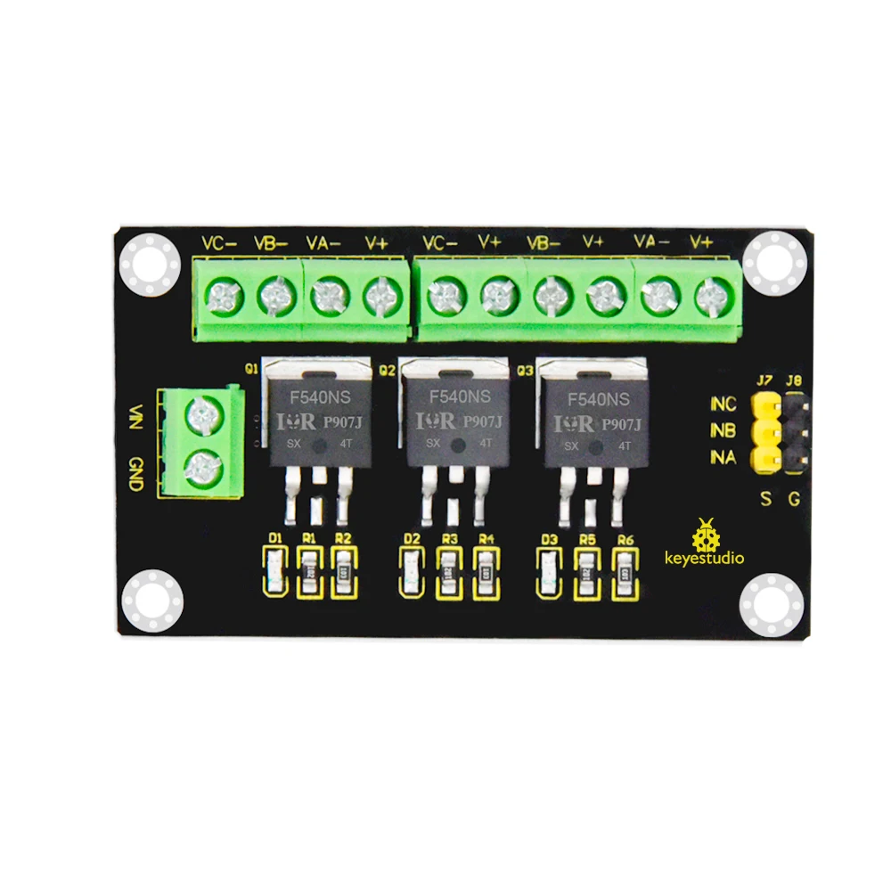Módulo IRF540NS do interruptor do KEYESTUDIO-MOS para Arduino, corrente alta de 3 canais, aplicada para conduzir o servo