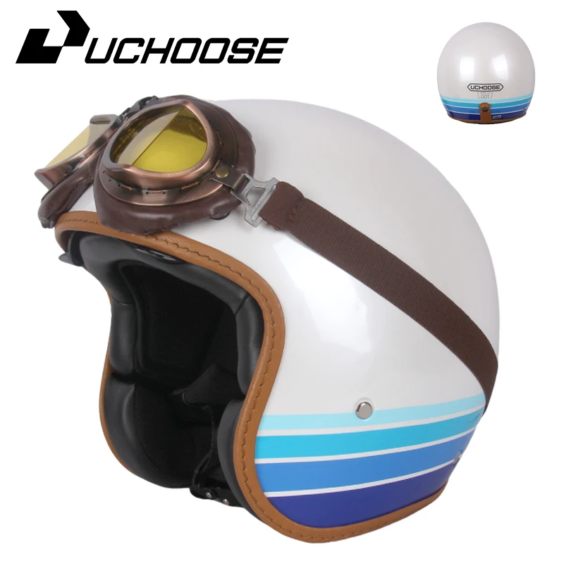 Stip open gezicht casco moto voor harley motoraccessoires mannen moto helmen gecertificeerd retro motorhelm cafe racer