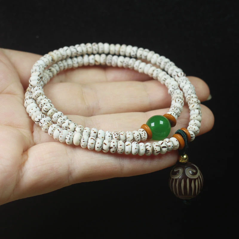 Star and Moon Bead Double Circle Buddhist Bead Bodhi Pattern Bead Pendant Bracelet Women's Chinese Style Prayer Bead Hand Access 5