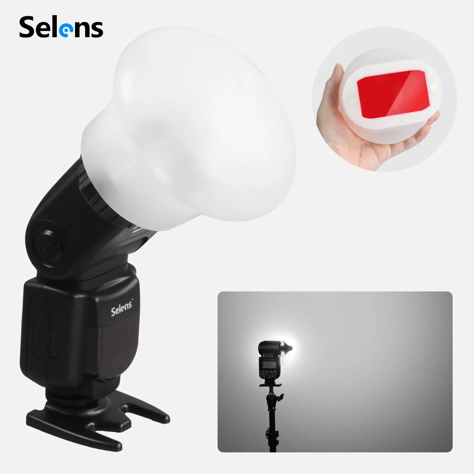 Selens Magnetic Flash Modifier 7 Strobe Color Filter MN-BK Speedlight Diffuser Reflector Honeycomb Grid For Godox V1 Accessories