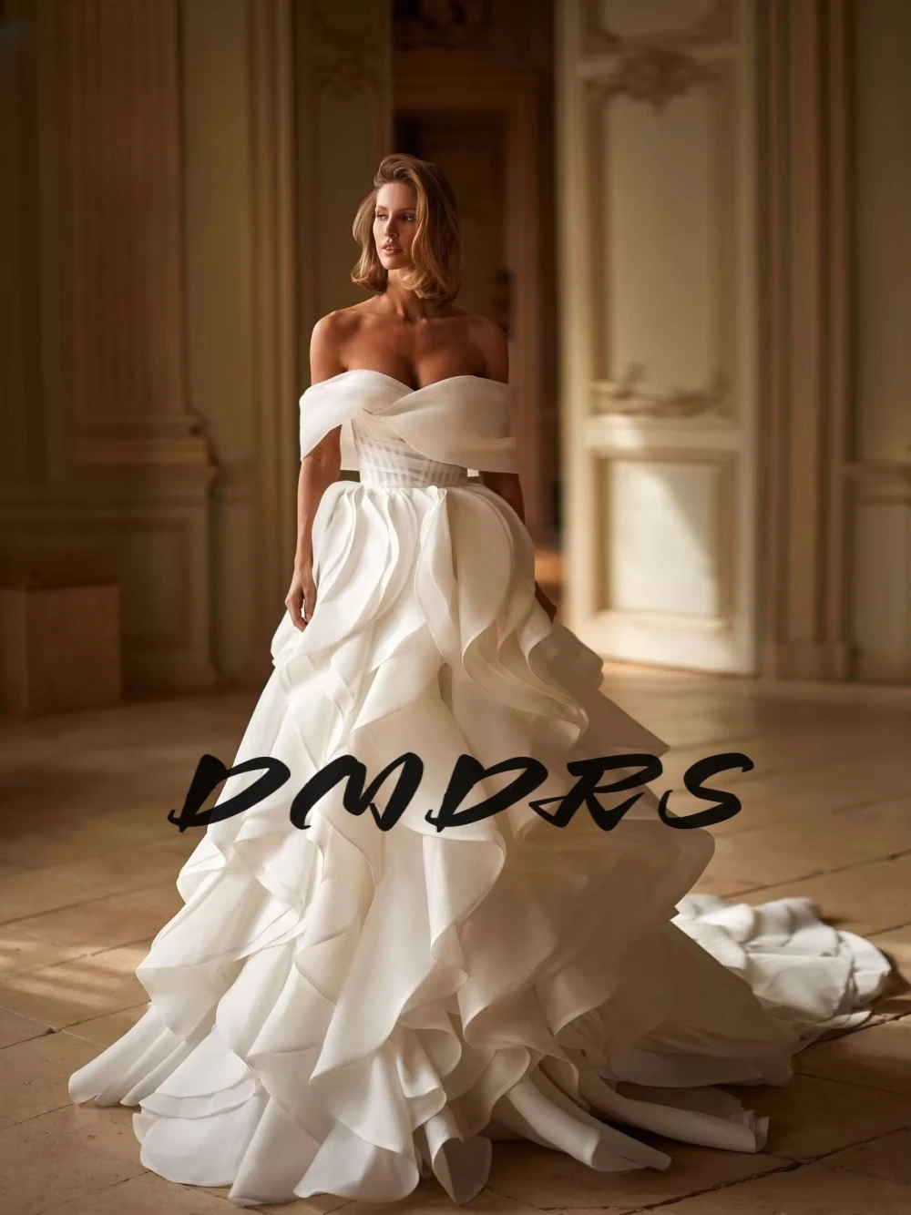 

Dainty Ruffles Romantic Wedding Dress Classy A Line Corset Bridal Gown Fashionable Customized Women 2026 Simple Bride Wear