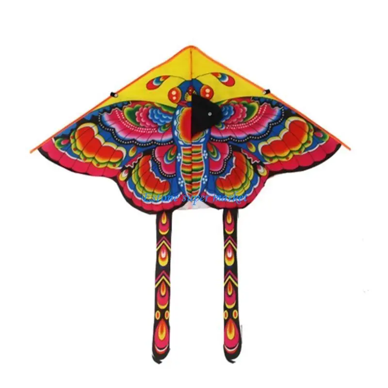 Cerf-volant coloré 090B avec longue queue en forme Triangle, cadeau pâques printemps pour garçons enfants