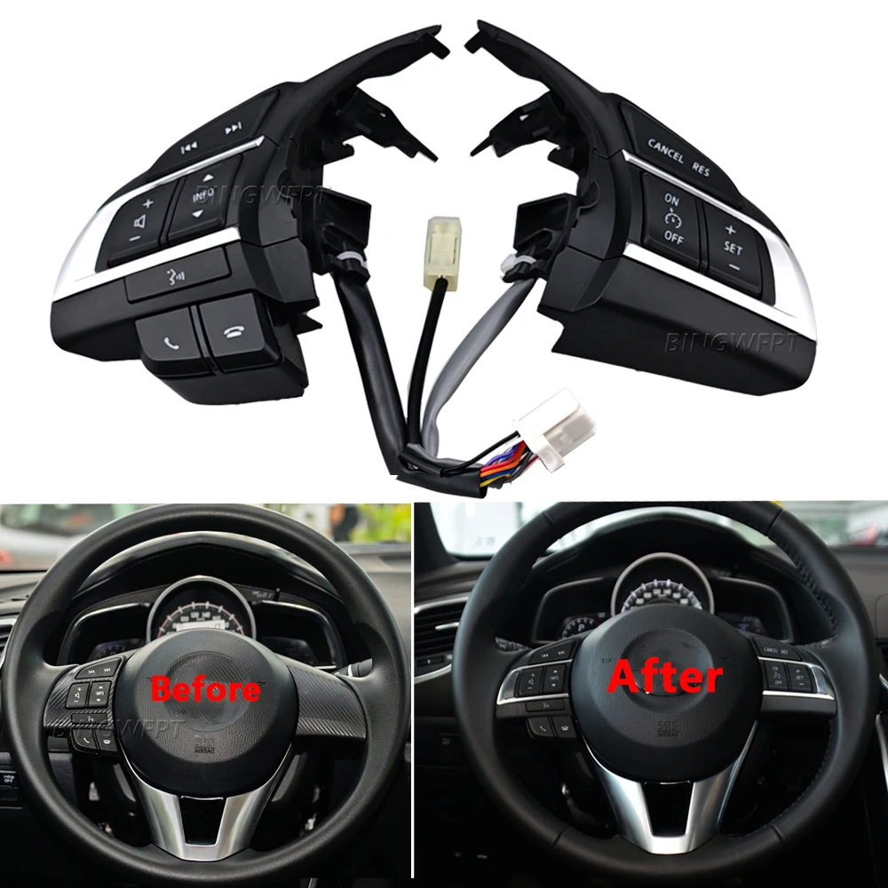 For Mazda 6 GJ Atenza Mazda 3 BM Axela Mazda CX-5 KE CX4 Steering Wheel Button Switch Cruise Control Switch With Backlight