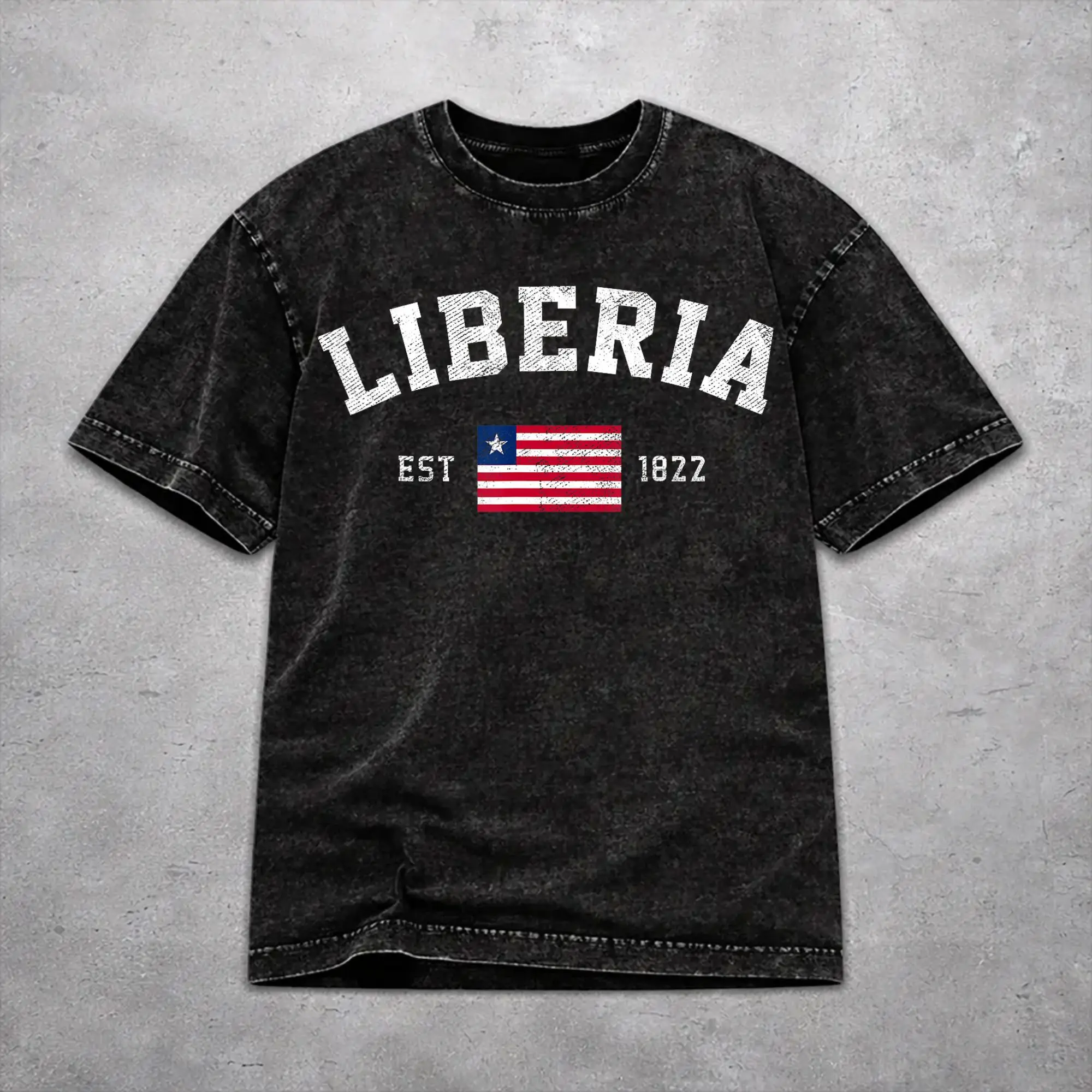 Liberia Independence Day Washed T Shirt Fashion Streetwear for Men Women  Oversize Tee T-Shirts 100% Cotton