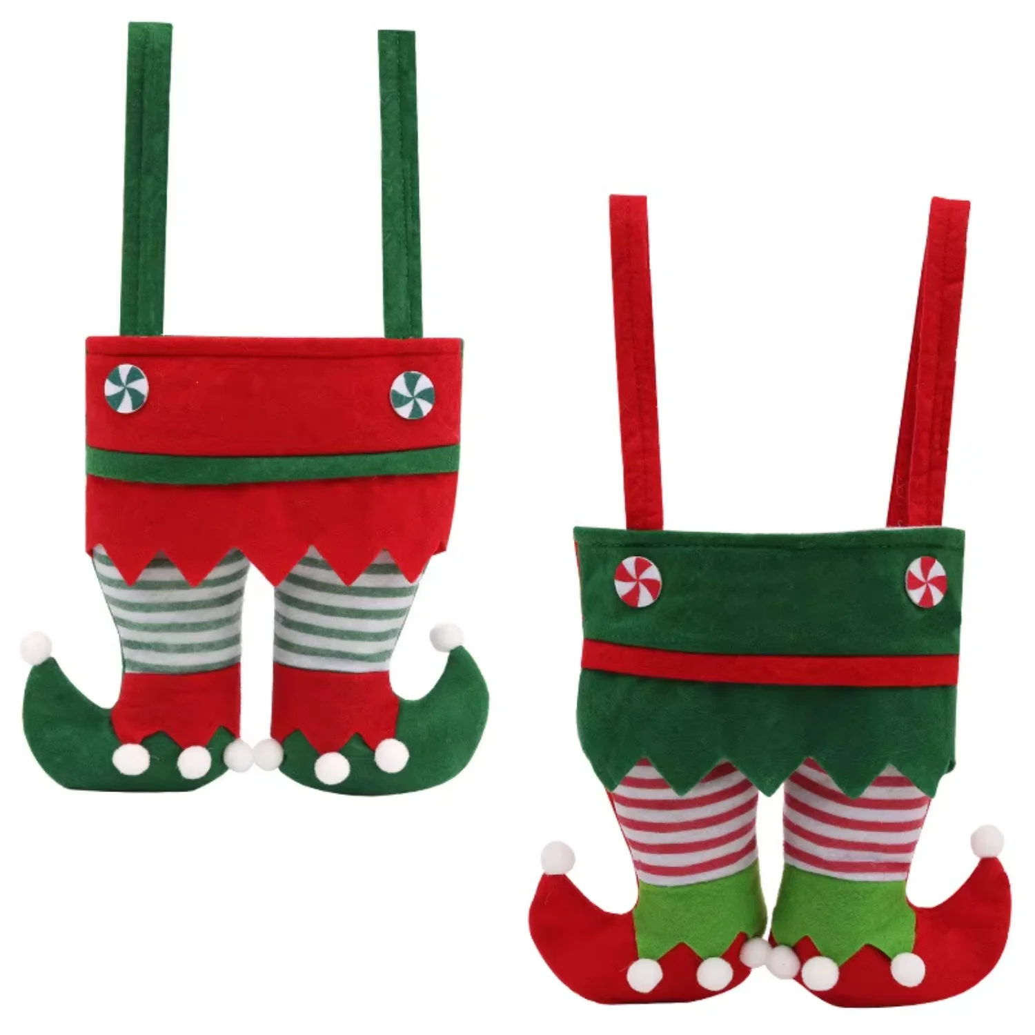 Sacs de Noël en peluche Elf Pants, Pochettes d'emballage pour enfants, Cadeaux, Décorations de fêtes