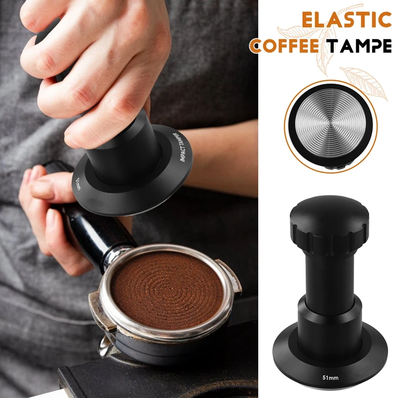 Desejo elástico café tamper máquina de café expresso balanceado primavera enchimento em pó martelo imprensa rebote café impacto em pó martelo
