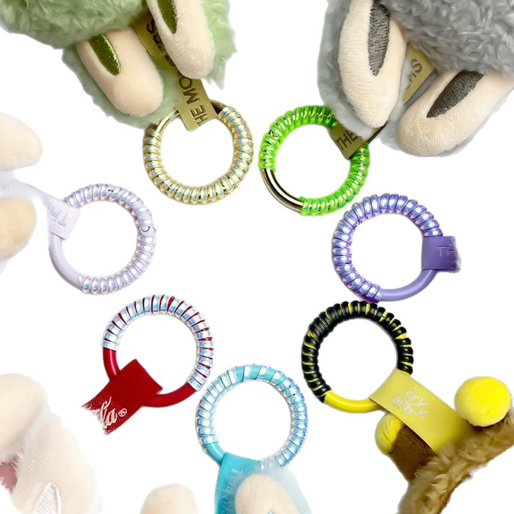 Boucle Anti-chute pour poupée, corde en Silicone, porte-clés, anneau de Protection, enroulement coloré, fixe, accessoires de poupée Anti-chute