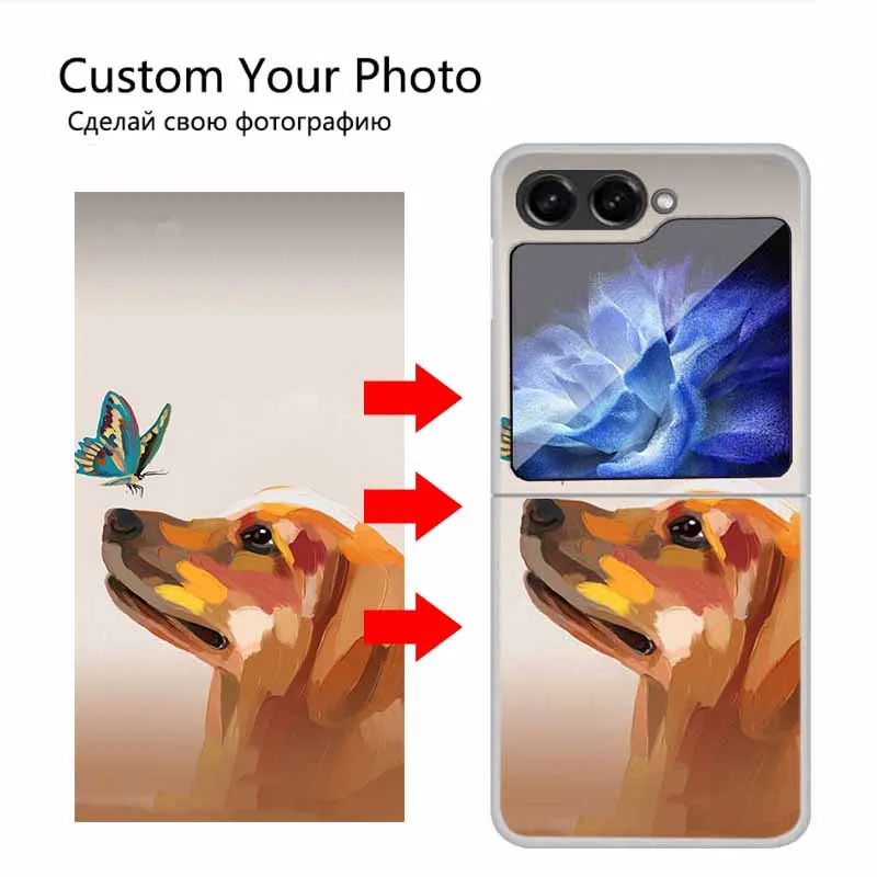 Customized Personalized Photo Phone Case For Samsung Galaxy Z Flip5 5G F731B Cover Flip 5 DIY Picture Image Name Design Clear PC