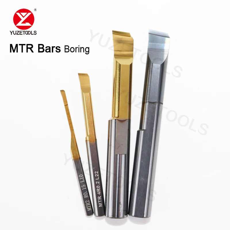 Yuzetools Carbide Boring Bar MTR Miniature Internal Turing Tool Small Hole Bore Solid Lathe Cutter