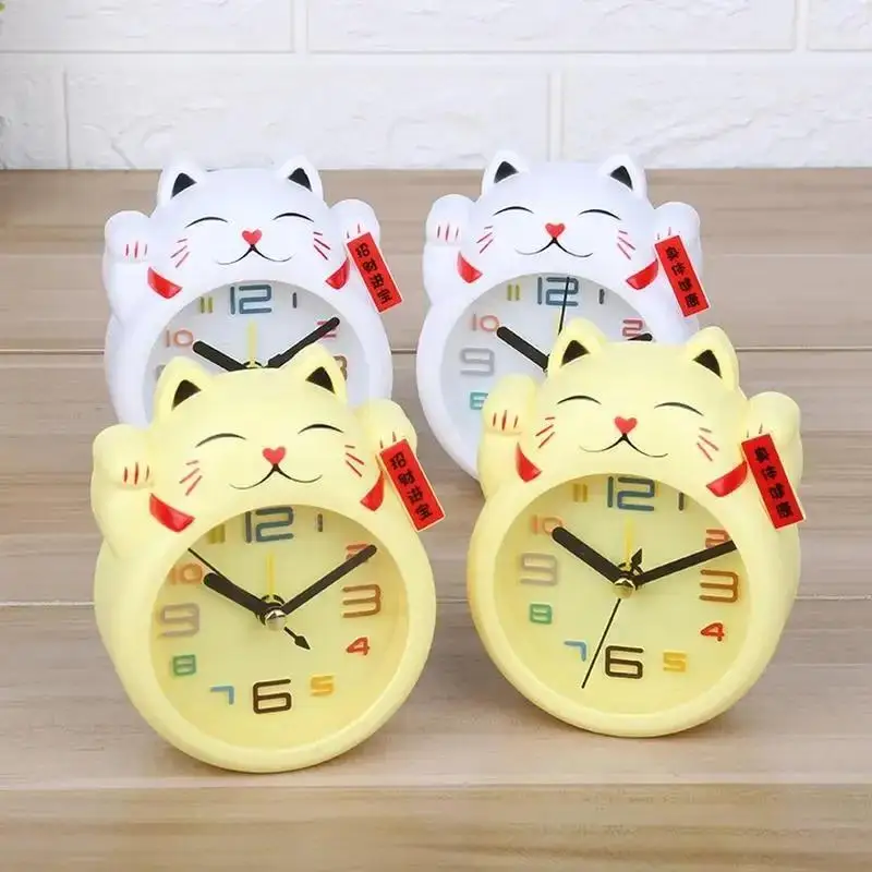 Creative Cartoon Cat Alarm Clock Desk Alarm with Attractive Cat Shape Design Perfect for Home and Office