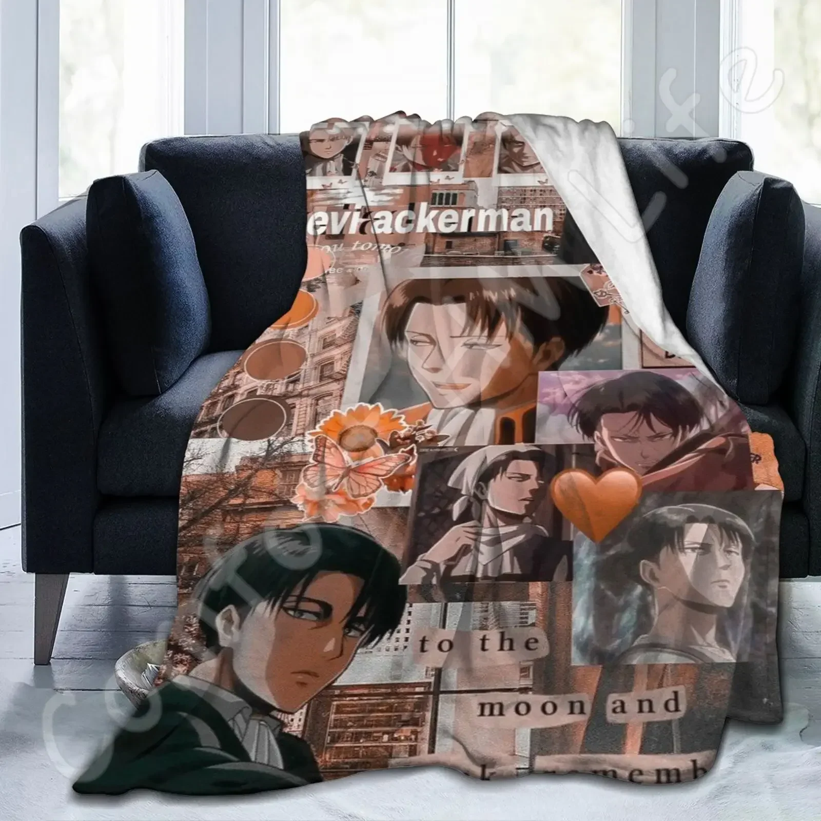 

Levi Ackerman Blanket Ultra-Soft Lightweight Flannel Fleece Modern Throw Blanket for Home Office Travel 80X60 Inches Bed Spread