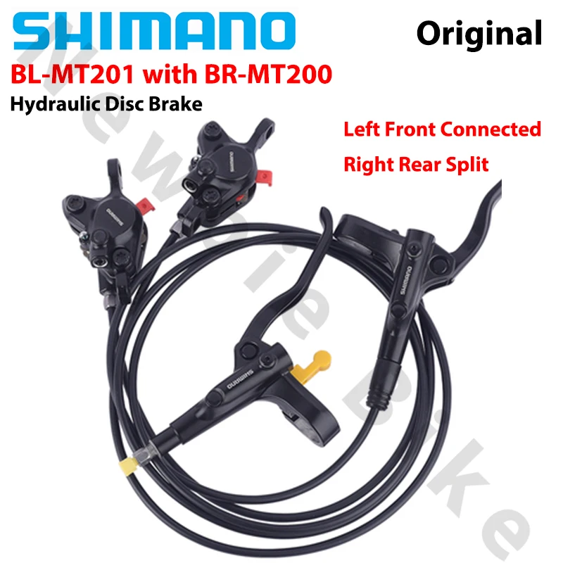 

Гидравлический тормоз SHIMANO MT201 для горного велосипеда, комплект дисковых тормозов BL-MT201 BR-MT200, левый передний 950 мм, правый задний раздельный 1650 мм, 1700 мм