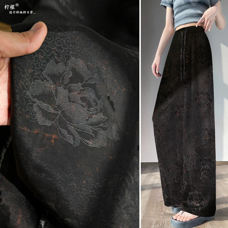 

Smooth Wrinkle Resistant Woven Jacquard Fabric Designer Fashion Clothing for By The Yard Apparel Sewing Cloth Diy Sew Per Meter