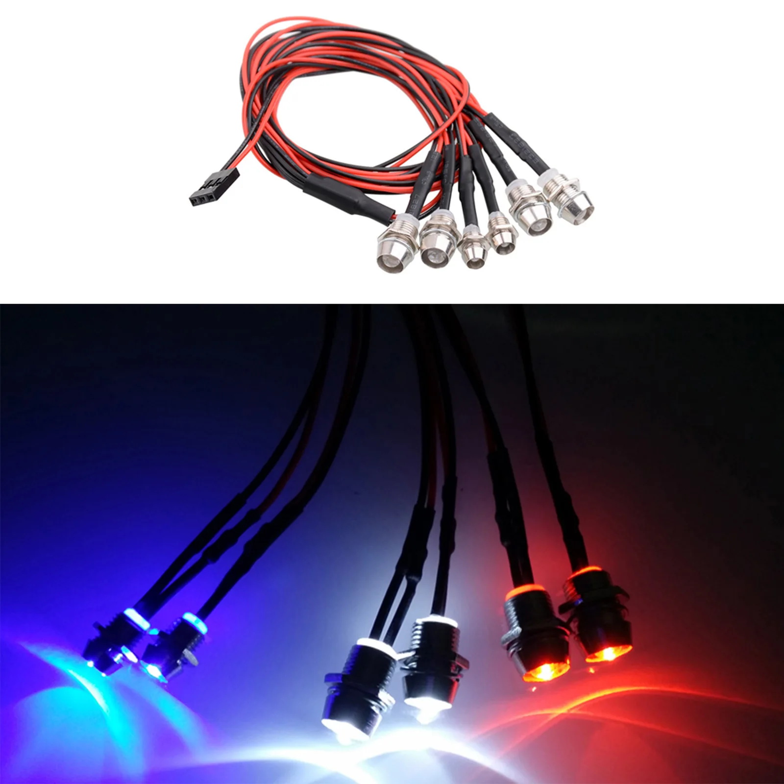 RCXAZ Upgrade RC LED Light Kit for 1/8 1/10 1/12 RC Axial SCX10 TRX4 Tracked Vehicles HSP HPI Night Drive RC Light
