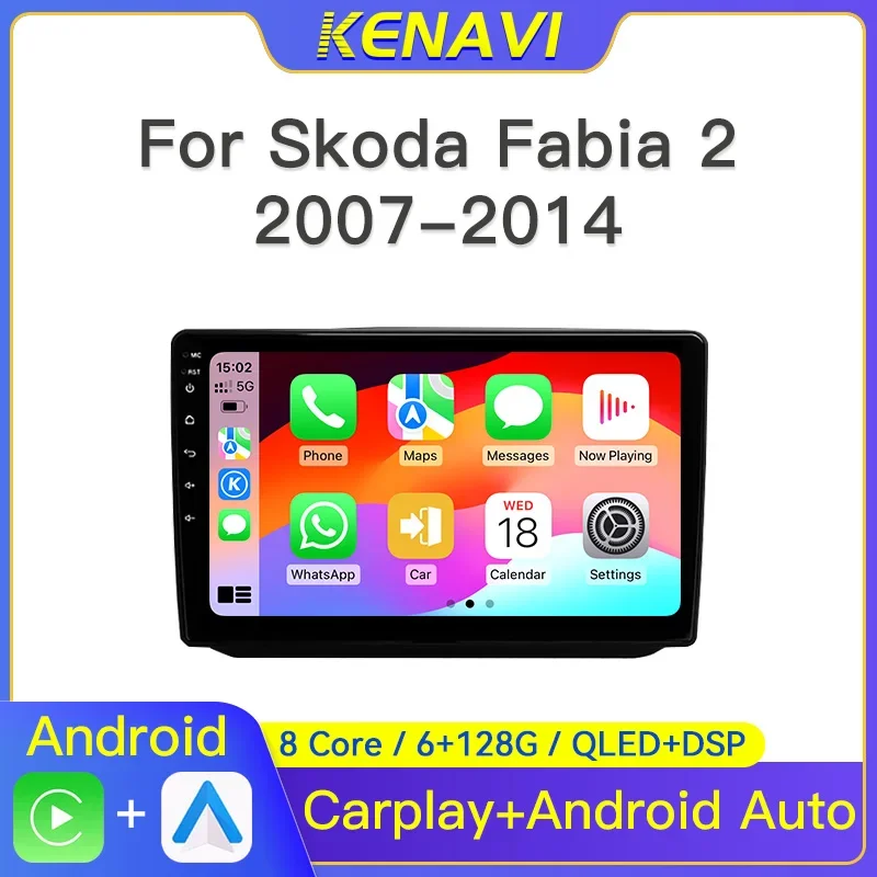 

2Din Android Car Stereo Radio For Skoda Fabia 2 2007-2014 Multimedia Video Player Navigation GPS Carplay Auto No DVD With Screen