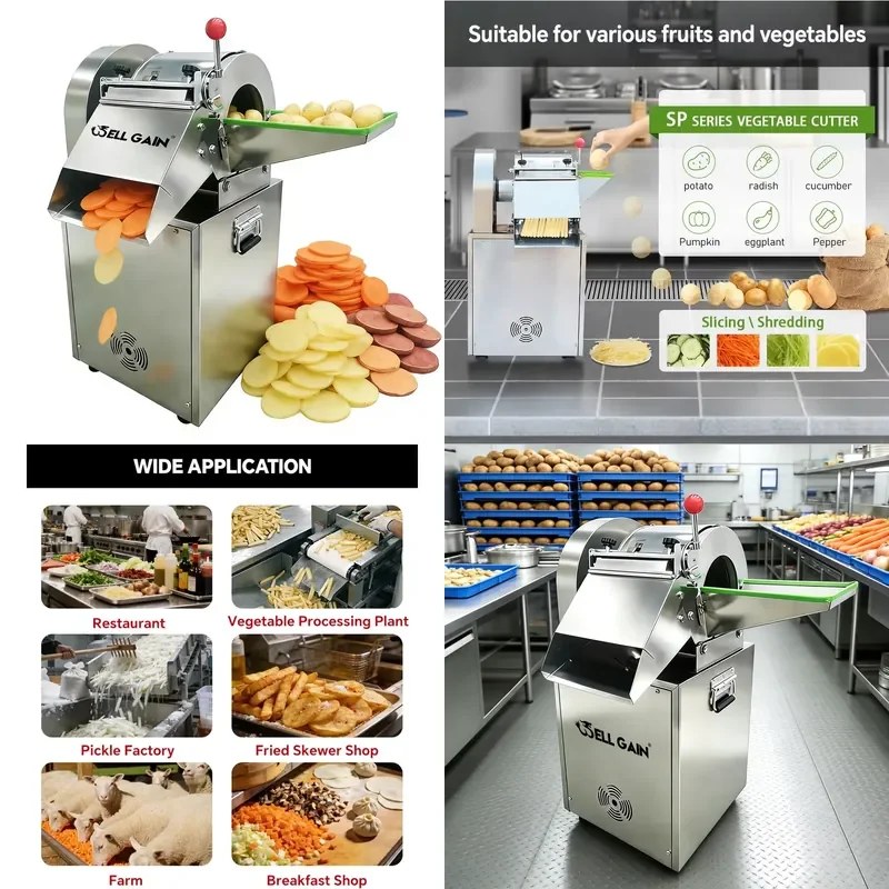 Commercial Stainless Steel Vegetable Cutter Industrial Slicer Dicing Machine Shredder Heavy Duty