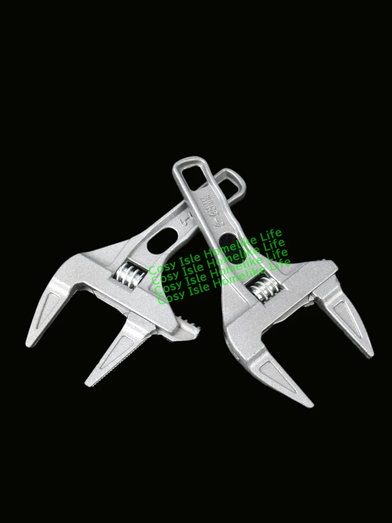 Universal Adjustable Wrench Alloy Bathroom Plumbing Wrench 6-68mm Large Opening Aluminum Alloy Spanner Short-handle Metal Tools